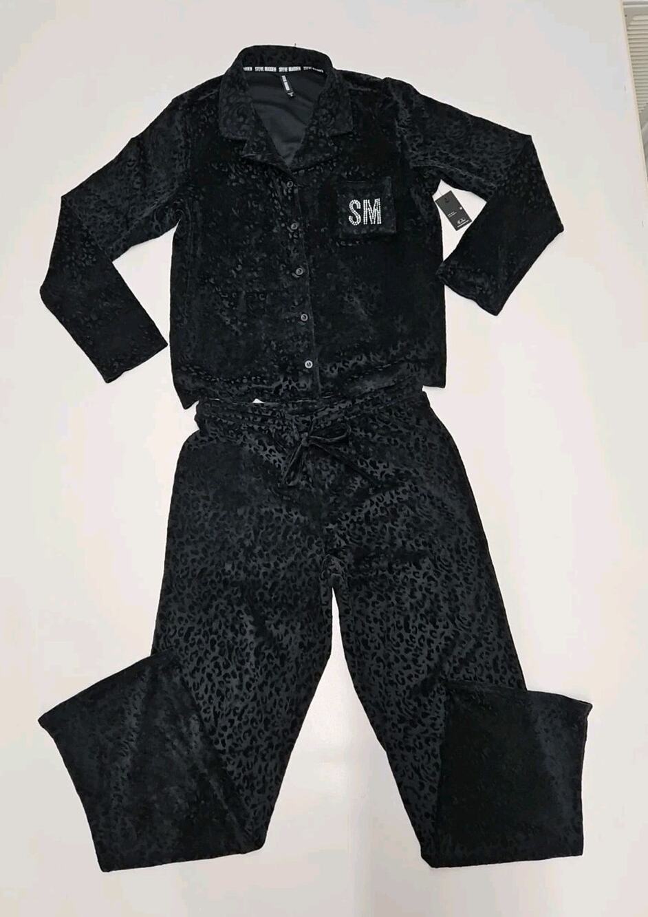 Steve Madden Woman's 2 Piece Pajama Set Size Medium Color Black New